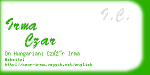 irma czar business card
